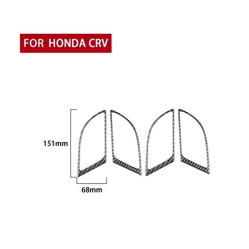 4 PCS / Set Carbon Fiber Car Inner Handle Frame Decorative Sticker for Honda CRV 2007-2011,Left and