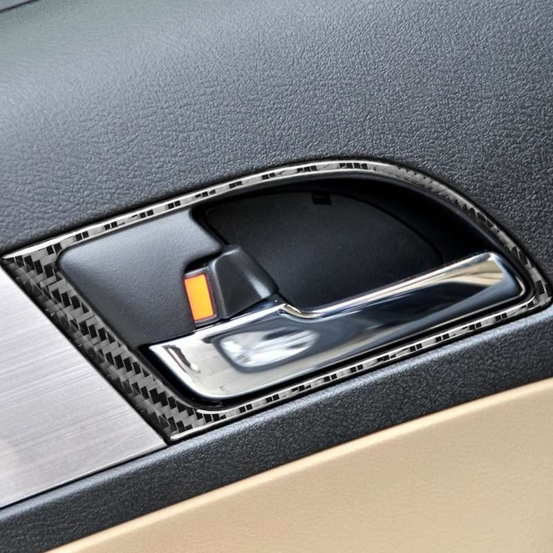 4 PCS / Set Carbon Fiber Car Inner Handle Frame Decorative Sticker for Honda CRV 2007-2011,Left and