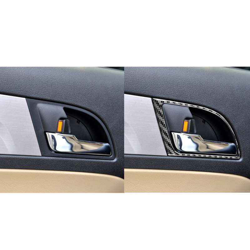 4 PCS / Set Carbon Fiber Car Inner Handle Frame Decorative Sticker for Honda CRV 2007-2011,Left and
