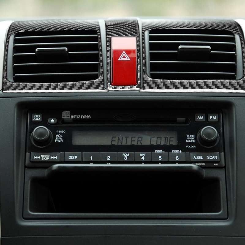 3 PCS / Set Carbon Fiber Car Central Control Air Outlet Panel Decorative Sticker for Honda CRV 2007-