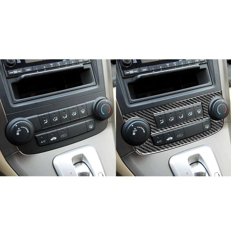 2 PCS / Set Carbon Fiber Car Central Control CD Volume Switch Frame Decorative Sticker for Honda CRV