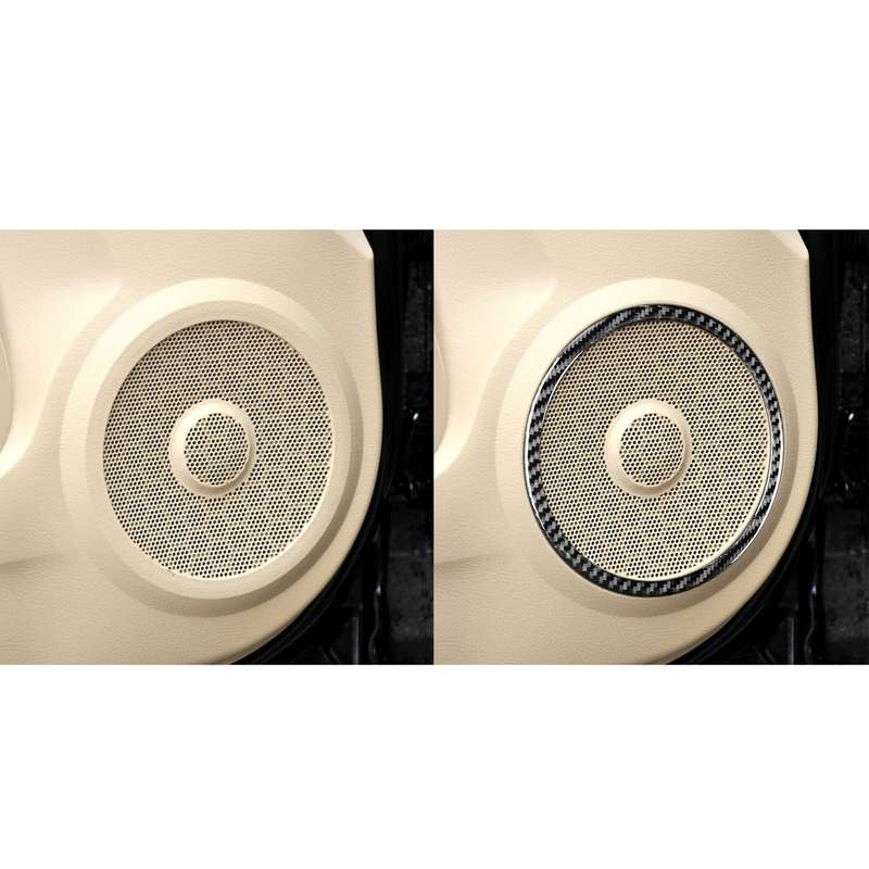 4 PCS / Set Carbon Fiber Car Door Horn Ring Decorative Sticker for Honda CRV 2007-2011,Left and Righ