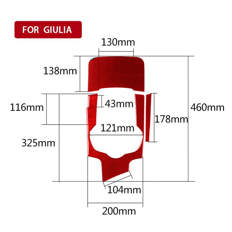 3 PCS / Set Carbon Fiber Car Gear Box Panel Decorative Sticker for Alfa Romeo Giulia 2017-2019,Left