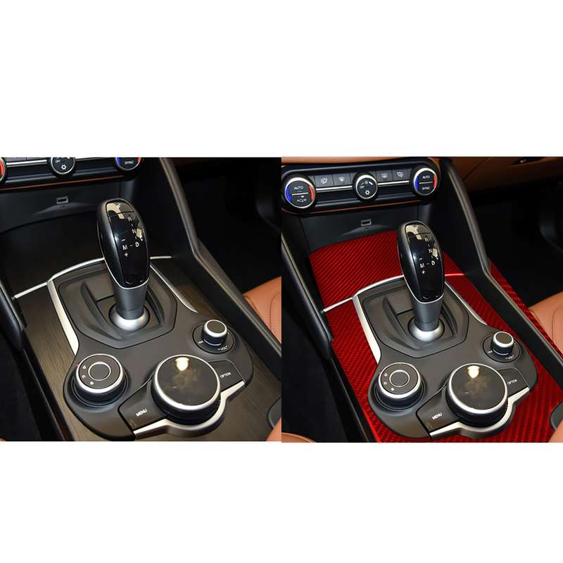 3 PCS / Set Carbon Fiber Car Gear Box Panel Decorative Sticker for Alfa Romeo Giulia 2017-2019,Left