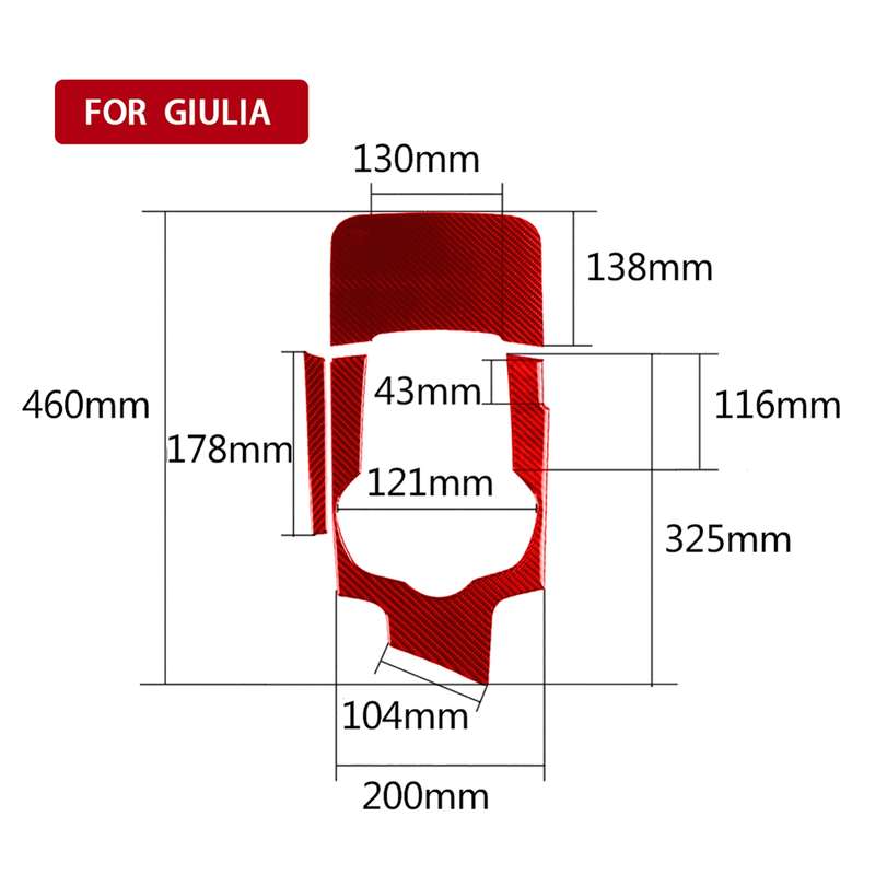 3 PCS / Set Carbon Fiber Car Gear Box Panel Decorative Sticker for Alfa Romeo Giulia 2017-2019,Right