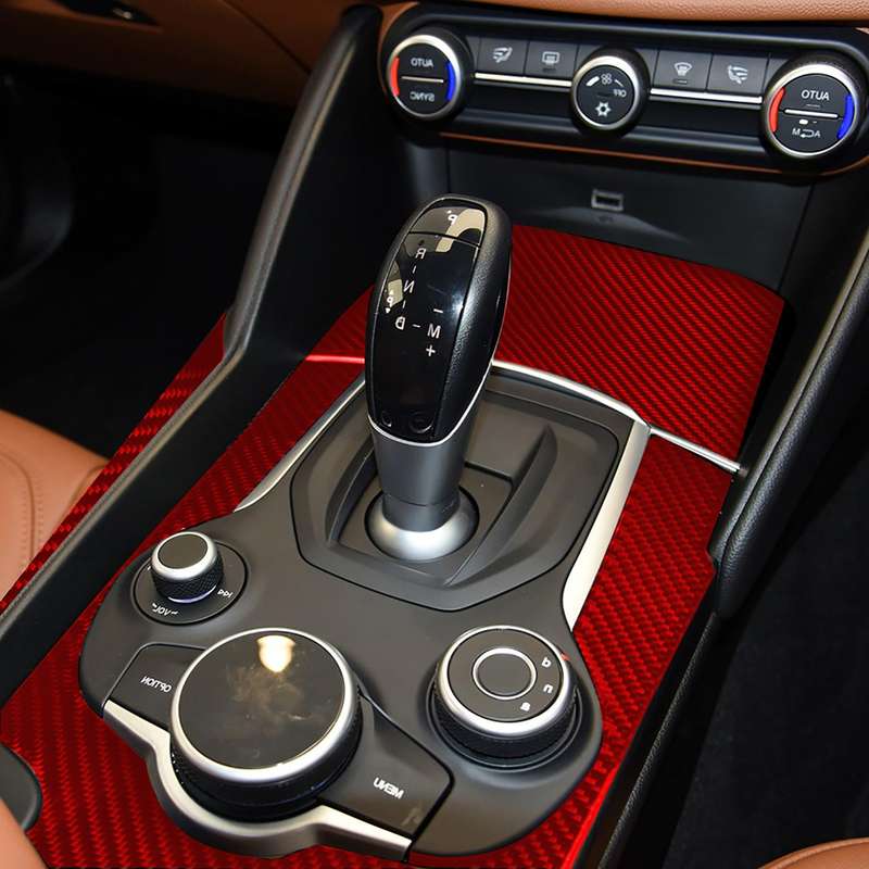 3 PCS / Set Carbon Fiber Car Gear Box Panel Decorative Sticker for Alfa Romeo Giulia 2017-2019,Right
