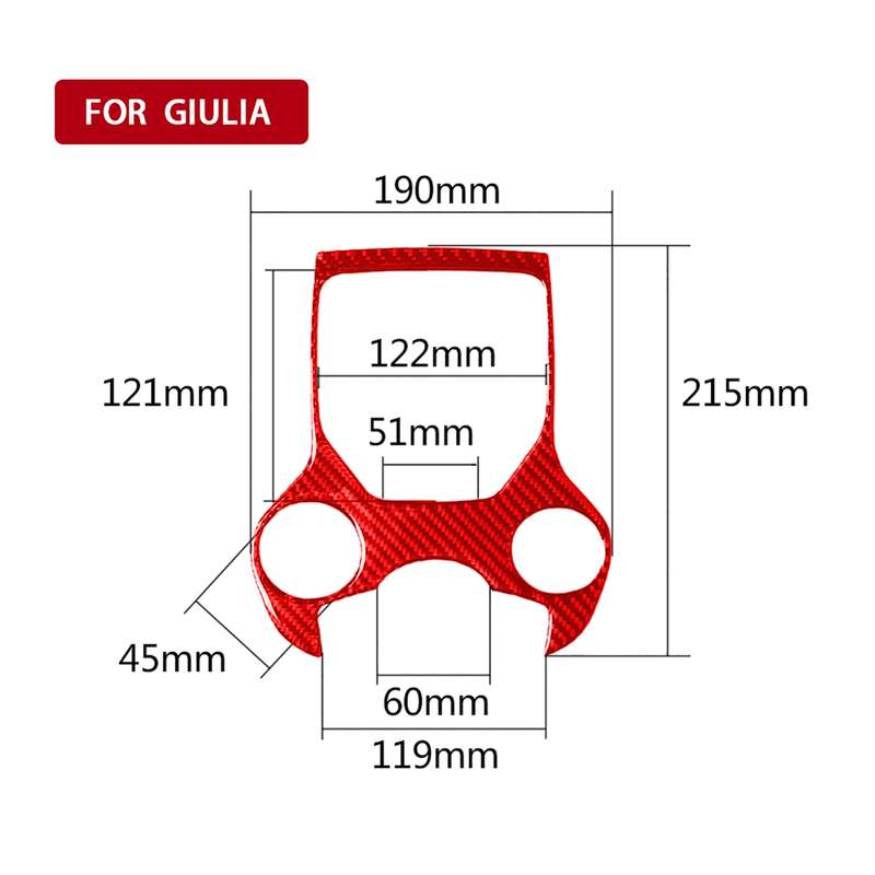 Carbon Fiber Car Gear Panel Decorative Sticker for Alfa Romeo Giulia 2017-2019,Left and Right Drive