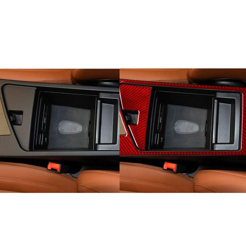 2 PCS / Set Carbon Fiber Car Armrest Box Frame Decorative Sticker for Alfa Romeo Giulia 2017-2019,Le