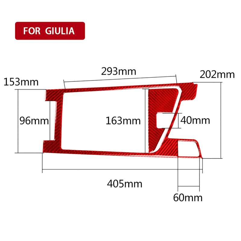 2 PCS / Set Carbon Fiber Car Armrest Box Frame Decorative Sticker for Alfa Romeo Giulia 2017-2019,Ri