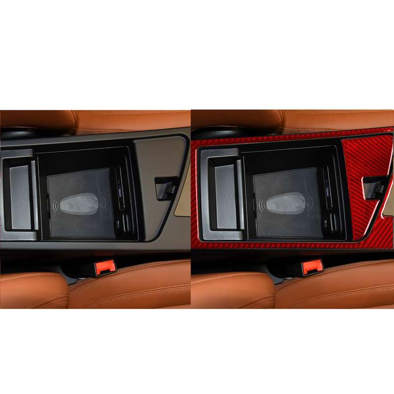 2 PCS / Set Carbon Fiber Car Armrest Box Frame Decorative Sticker for Alfa Romeo Giulia 2017-2019,Ri