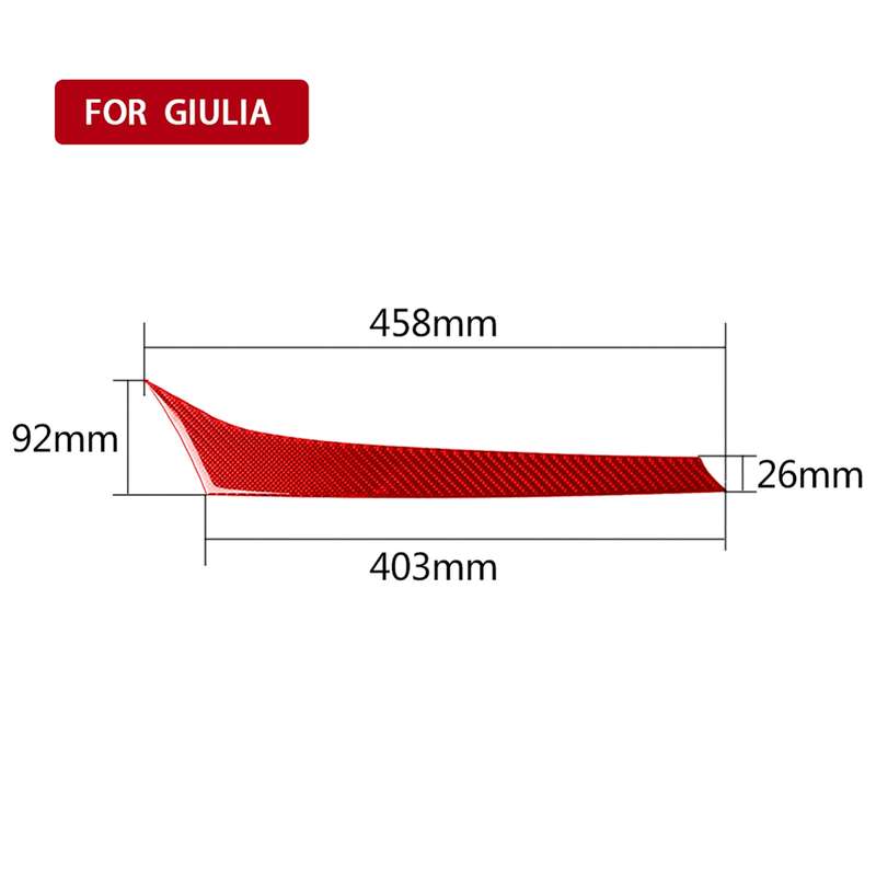 Carbon Fiber Car Dashboard Strip Decorative Sticker for Alfa Romeo Giulia 2017-2019,Left Drive (Red)