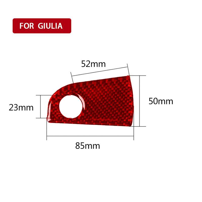 Carbon Fiber Car Co-pilot Storage Decorative Sticker for Alfa Romeo Giulia 2017-2019,Left Drive (Red