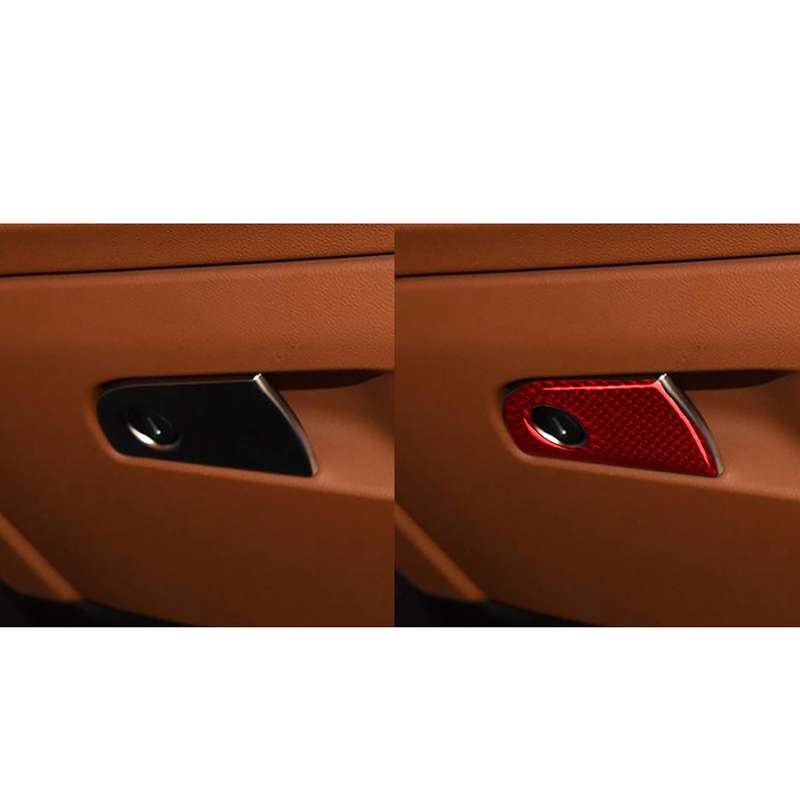 Carbon Fiber Car Co-pilot Storage Decorative Sticker for Alfa Romeo Giulia 2017-2019,Left Drive (Red