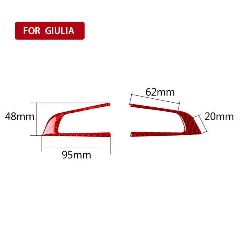 2 PCS / Set Carbon Fiber Car Steering Wheel Button Panel Decorative Sticker for Alfa Romeo Giulia 20