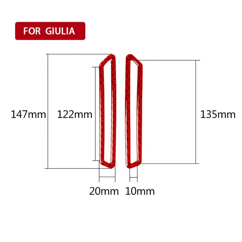 2 PCS / Set Carbon Fiber Car A-pillar Air Outlet Panel Decorative Sticker for Alfa Romeo Giulia 2017