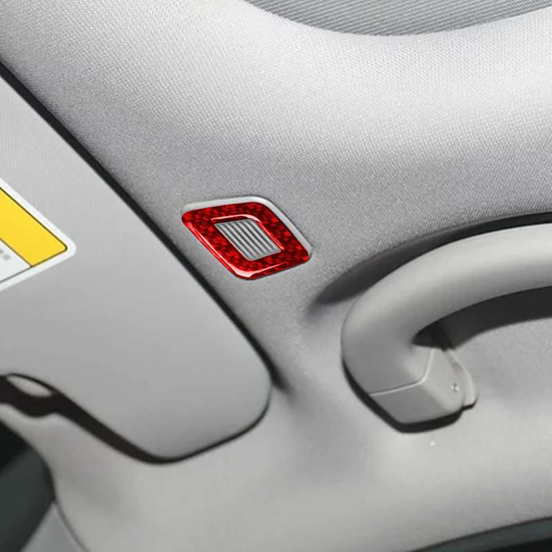 2 PCS / Set Carbon Fiber Car Microphone Panel Decorative Sticker for Alfa Romeo Giulia 2017-2019,Lef