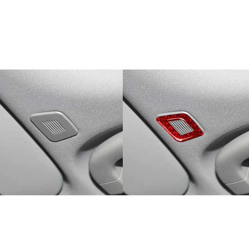 2 PCS / Set Carbon Fiber Car Microphone Panel Decorative Sticker for Alfa Romeo Giulia 2017-2019,Lef