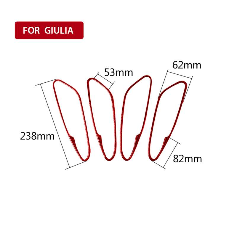 4 PCS / Set Carbon Fiber Car Inner Door Handle Frame Decorative Sticker for Alfa Romeo Giulia 2017-2