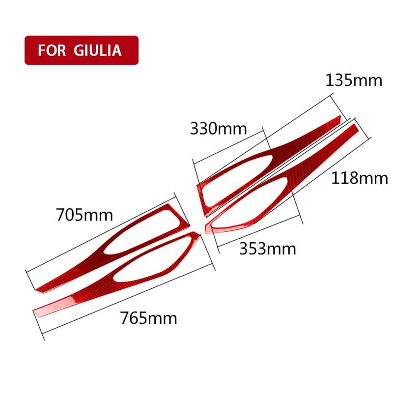 4 PCS / Set Carbon Fiber Car Door Panel Decorative Sticker for Alfa Romeo Giulia 2017-2019,Left and