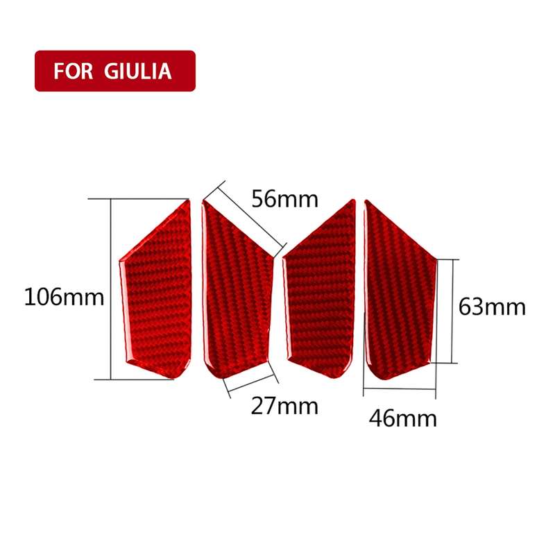 4 PCS / Set Carbon Fiber Car Inner Door Bowl Decorative Sticker for Alfa Romeo Giulia 2017-2019,Left