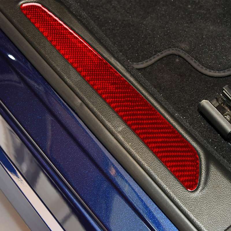2 PCS / Set Carbon Fiber Car Welcome Pedal Decorative Sticker for Alfa Romeo Giulia 2017-2019,Left a