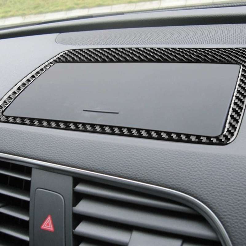 Carbon Fiber Car Navigation Frame Decorative Sticker for Audi Q3 2013-2018,Left and Right Drive Univ