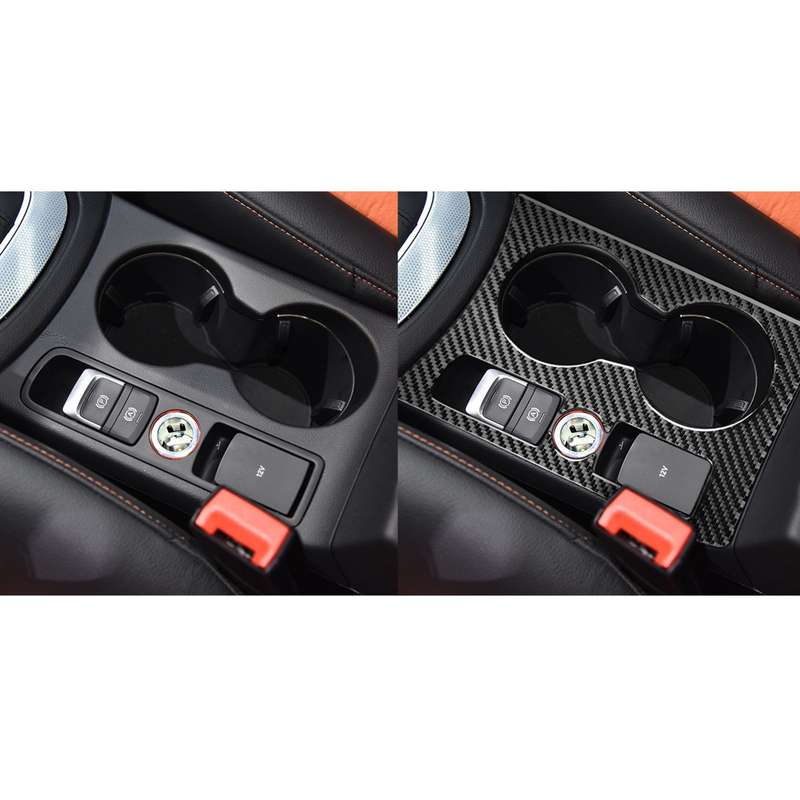 Carbon Fiber Car Water Cup Panel Decorative Sticker for Audi Q3 2013-2018,Left Drive