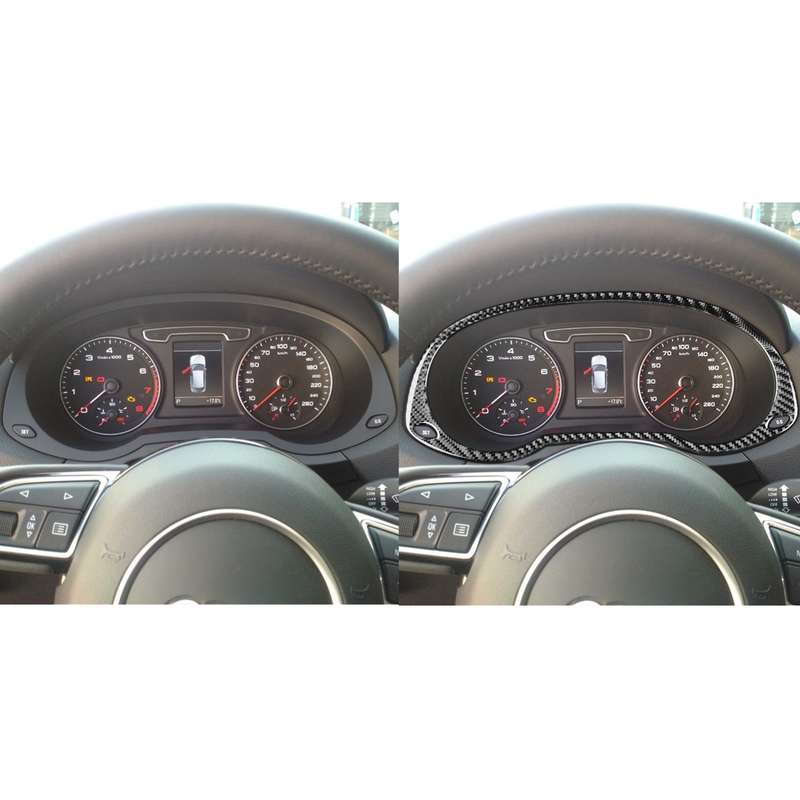 Carbon Fiber Car Dashboard Frame Decorative Sticker for Audi Q3 2013-2018,Left and Right Drive Unive