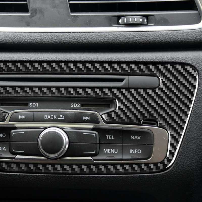 Carbon Fiber Car Central Control CD Panel Decorative Sticker for Audi Q3 2013-2018,Left and Right Dr