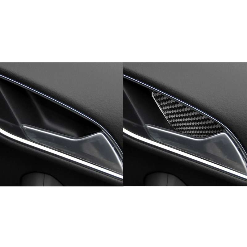 4 PCS / Set Carbon Fiber Car Inner Door Bowl Decorative Sticker for Audi Q3 2013-2018,Left and Right