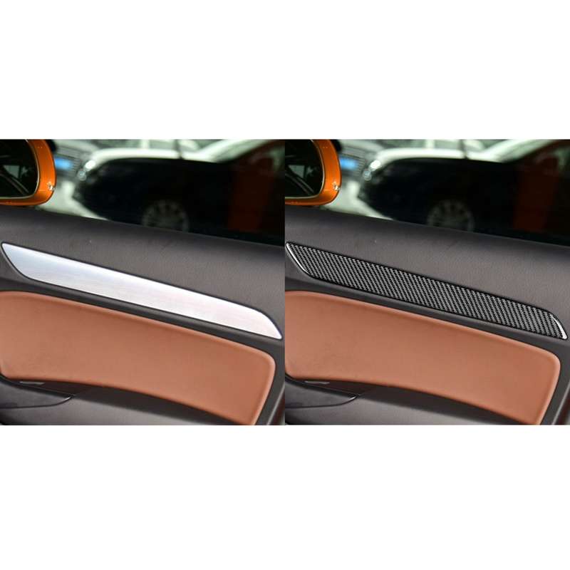 4 PCS / Set Carbon Fiber Car Interior Door Trim Decorative Sticker for Audi Q3 2013-2018,Left and Ri