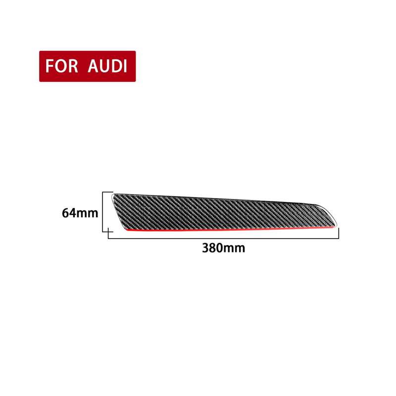 Carbon Fiber Car Co-pilot Trim Red Edge Decorative Sticker for Audi Q3 2013-2018,Left Drive