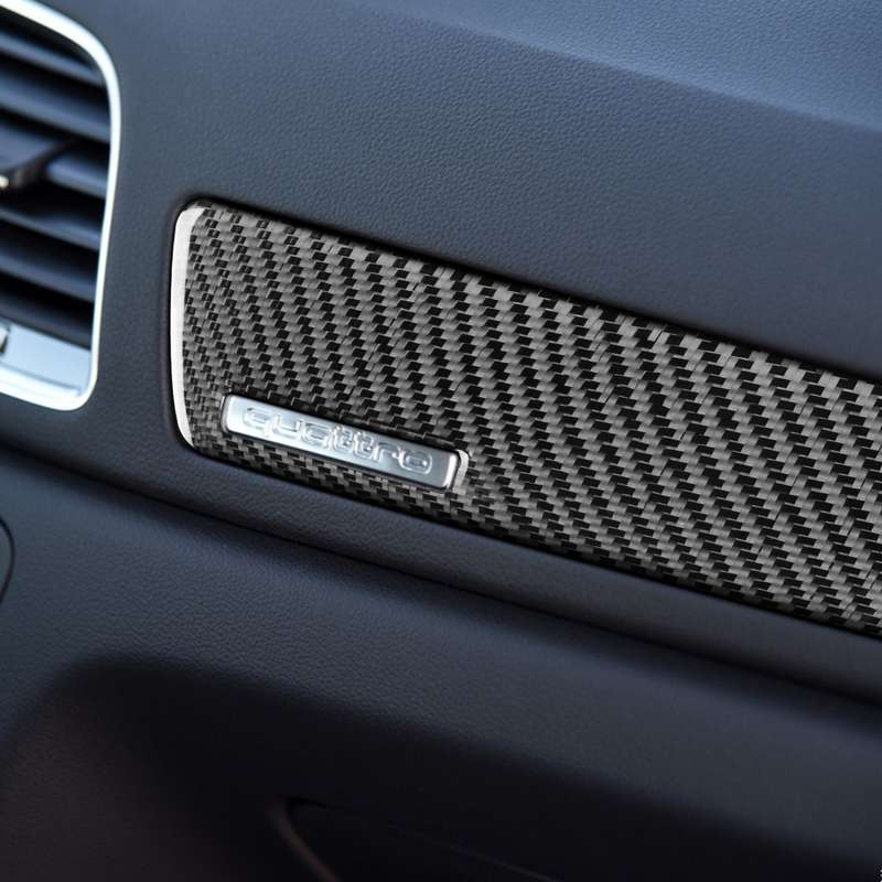 Carbon Fiber Car Co-pilot Trim with Hole Decorative Sticker for Audi Q3 2013-2018,Left Drive