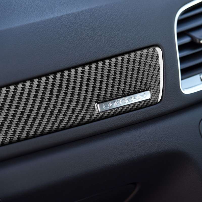 Carbon Fiber Car Co-pilot Trim with Hole Decorative Sticker for Audi Q3 2013-2018,Right Drive