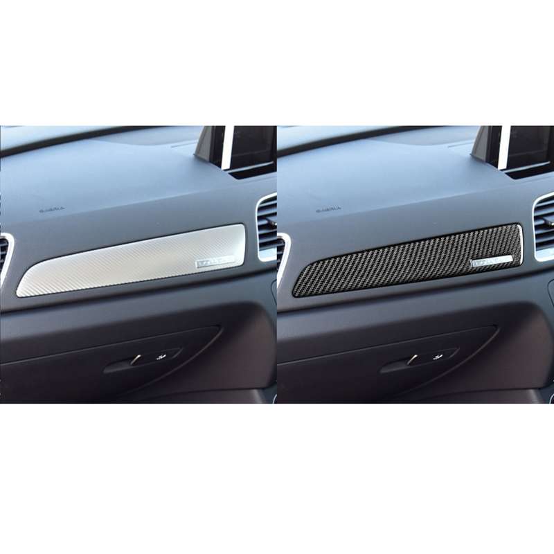 Carbon Fiber Car Co-pilot Trim with Hole Decorative Sticker for Audi Q3 2013-2018,Right Drive
