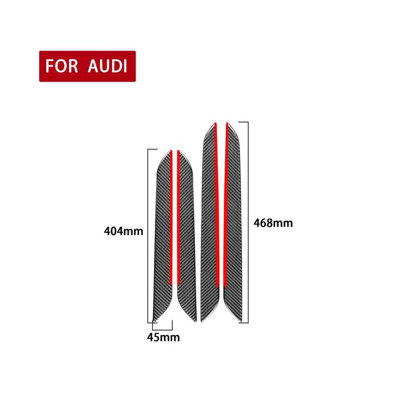 4 PCS / Set Carbon Fiber Car Interior Door Trim Red Edge Decorative Sticker for Audi Q3 2013-2018,Le