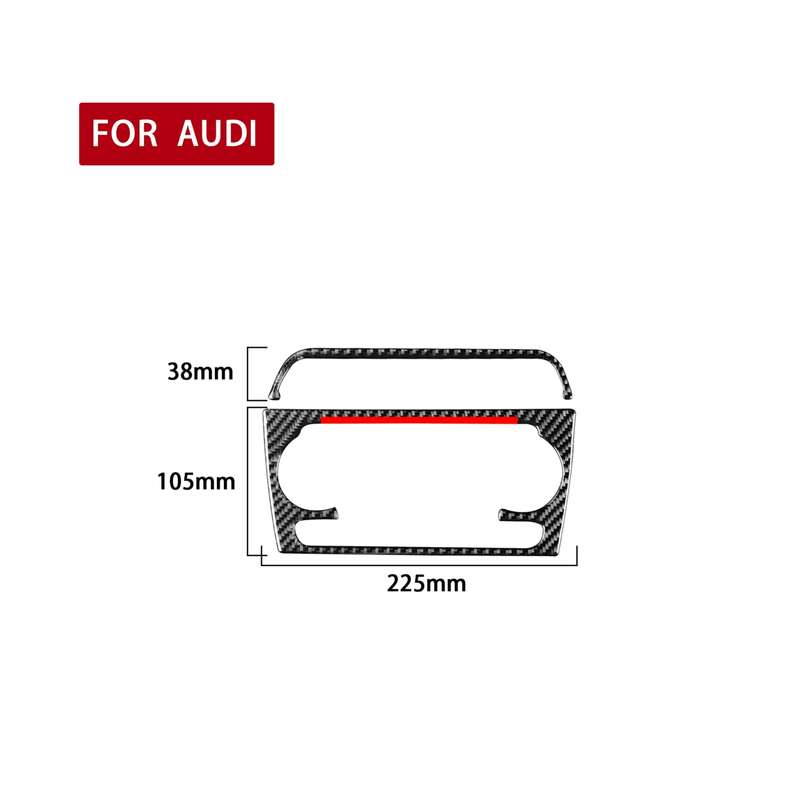 Carbon Fiber Car Air Conditioning Knob Frame Red Edge Decorative Sticker for Audi Q3 2013-2018,Left