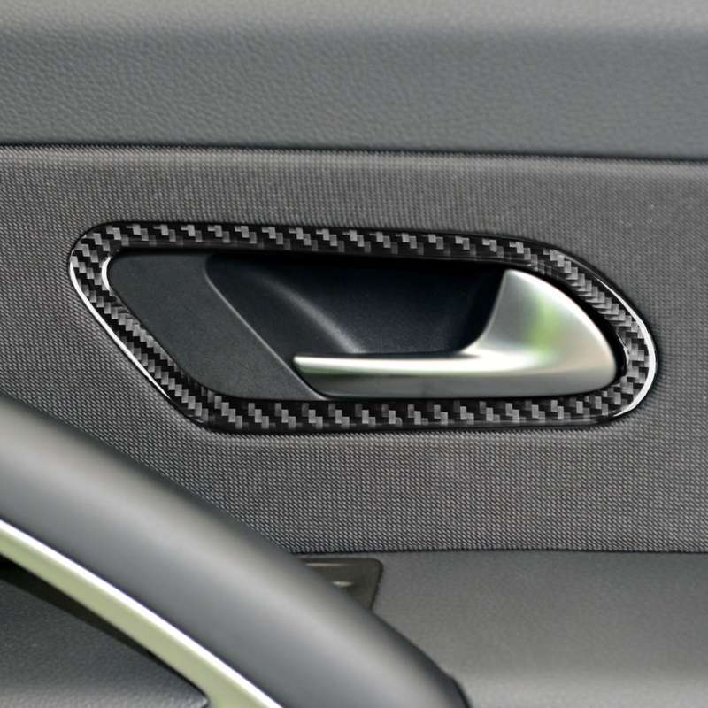 2 PCS / Set Carbon Fiber Car Inner Door Handle Decorative Sticker for Volkswagen Scirocco 2009-2016,