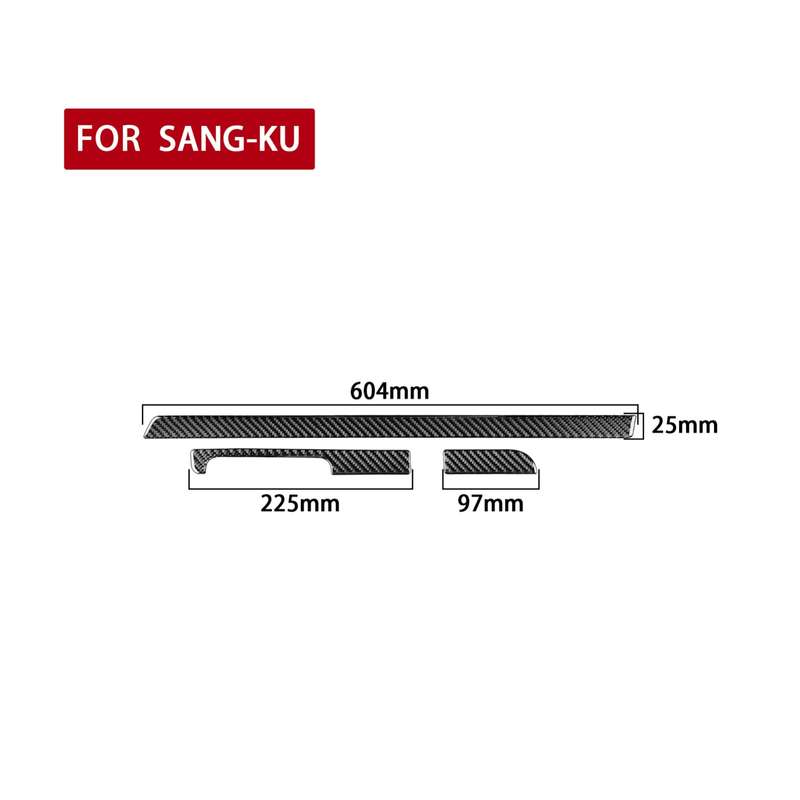 3 PCS / Set Carbon Fiber Car Dashboard Strip Decorative Sticker for Volkswagen Scirocco 2009-2016,Le