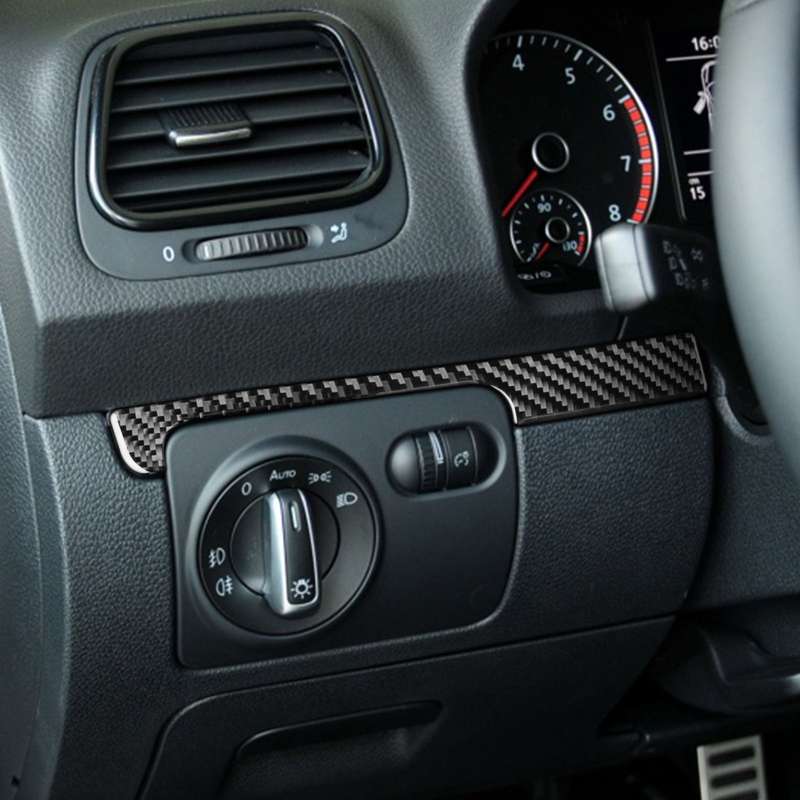 3 PCS / Set Carbon Fiber Car Dashboard Strip Decorative Sticker for Volkswagen Scirocco 2009-2016,Le