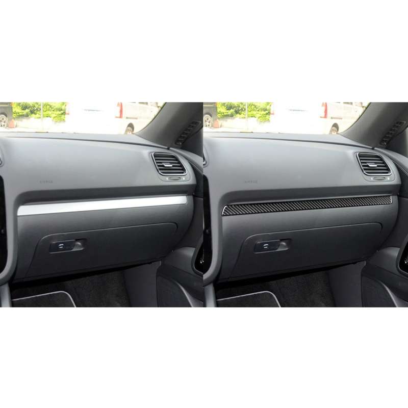 3 PCS / Set Carbon Fiber Car Dashboard Strip Decorative Sticker for Volkswagen Scirocco 2009-2016,Le