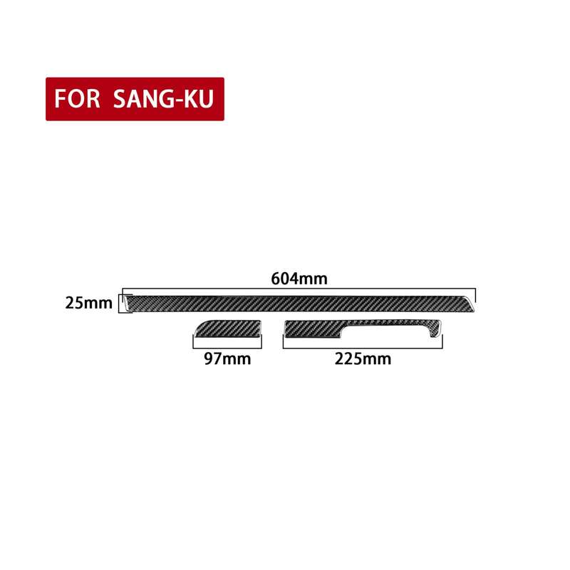 3 PCS / Set Carbon Fiber Car Dashboard Strip Decorative Sticker for Volkswagen Scirocco 2009-2016,Ri
