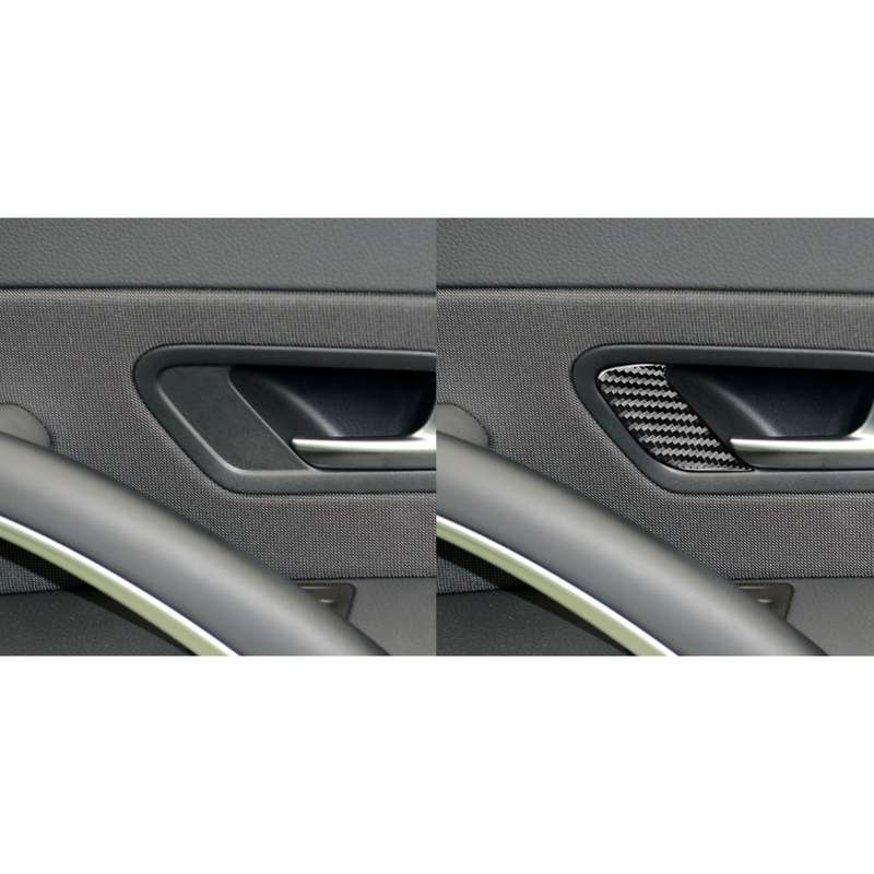2 PCS / Set Carbon Fiber Car Door Lock Frame Decorative Sticker for Volkswagen Scirocco 2009-2016,Le