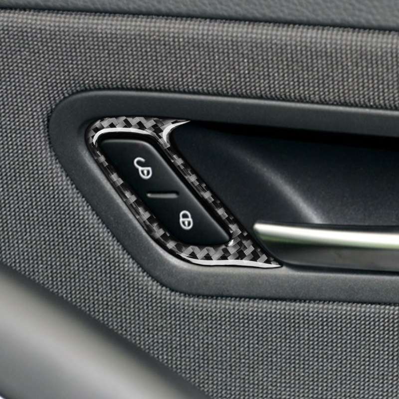2 PCS / Set Carbon Fiber Car Door Lock Frame Decorative Sticker for Volkswagen Scirocco 2009-2016,Ri