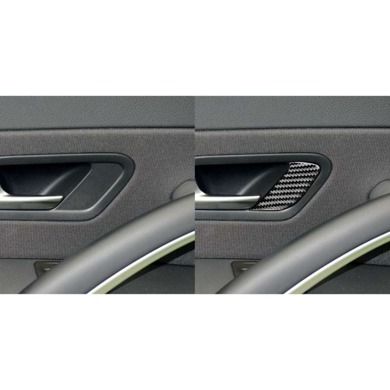 2 PCS / Set Carbon Fiber Car Door Lock Frame Decorative Sticker for Volkswagen Scirocco 2009-2016,Ri