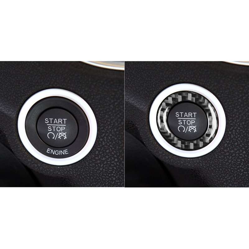 Carbon Fiber Car Ignition Switch Inside Decorative Sticker for Dodge Challenger 2015 to Now, Left Dr