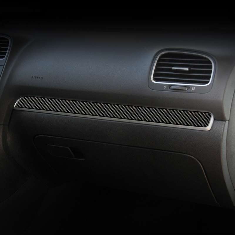 Carbon Fiber Car Central Control Strip Decorative Sticker for Volkswagen Golf 6 2008-2012, Left Driv