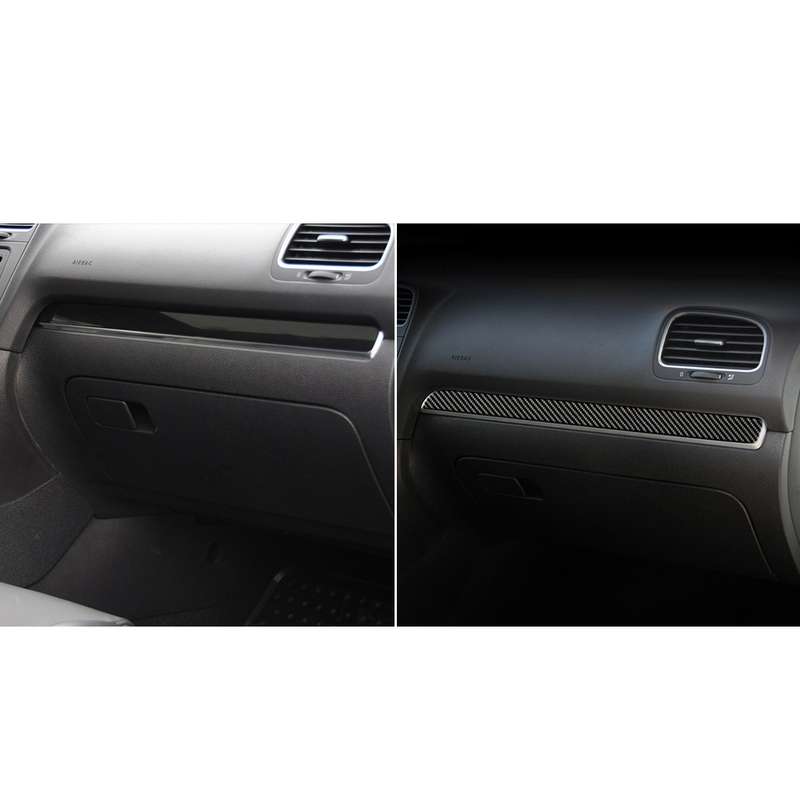 Carbon Fiber Car Central Control Strip Decorative Sticker for Volkswagen Golf 6 2008-2012, Left Driv