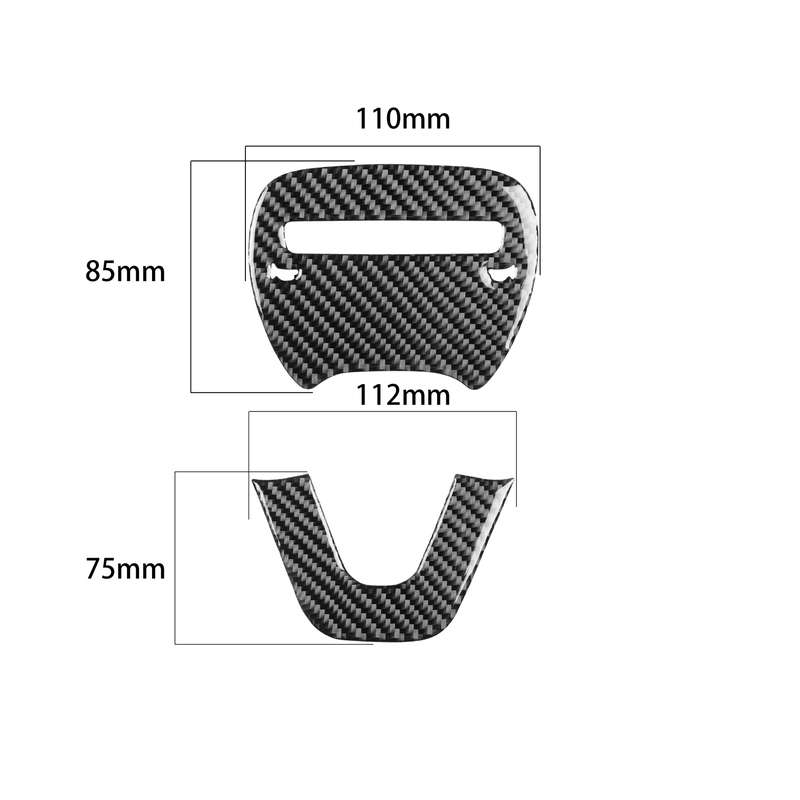 2 PCS / Set Carbon Fiber Car Steering Wheel Logo + Chin Decorative Sticker for Dodge Challenger 2015