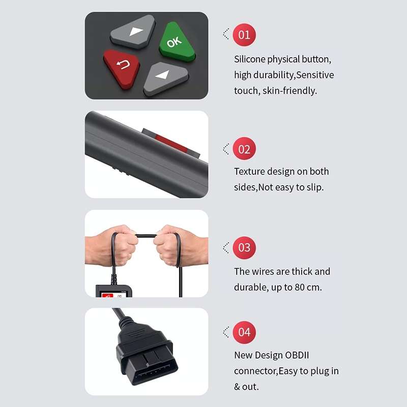 YA206 Car Code Reader OBD2 Fault Detector Diagnostic Tool